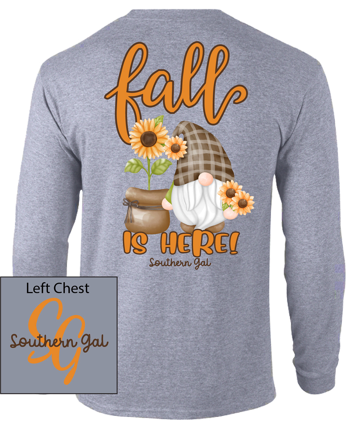 Southern Gal Missy Here's Fall Long Sleeve Graphic T-Shirt