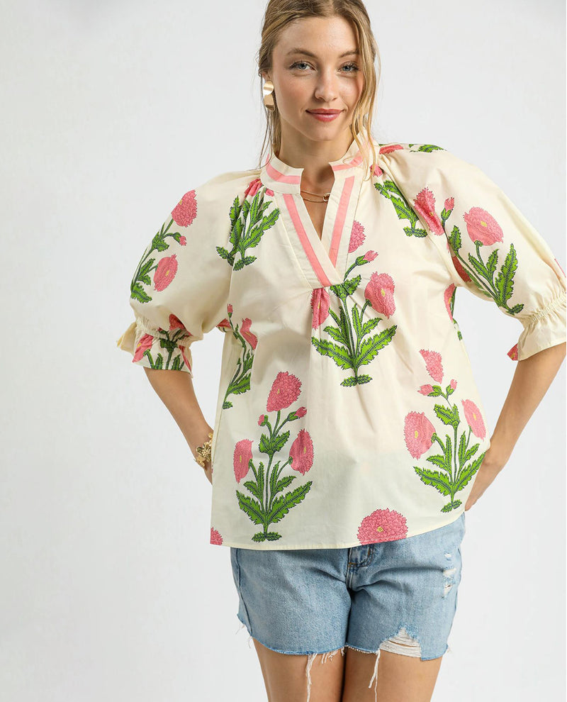 V-Neck Floral Top