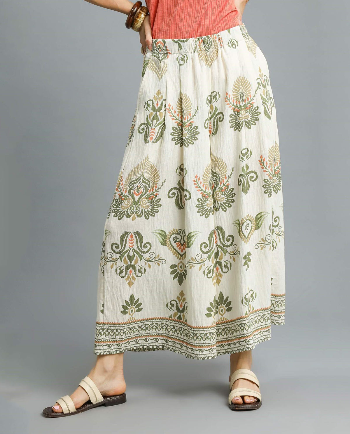 Boho Print Wide Leg Pant