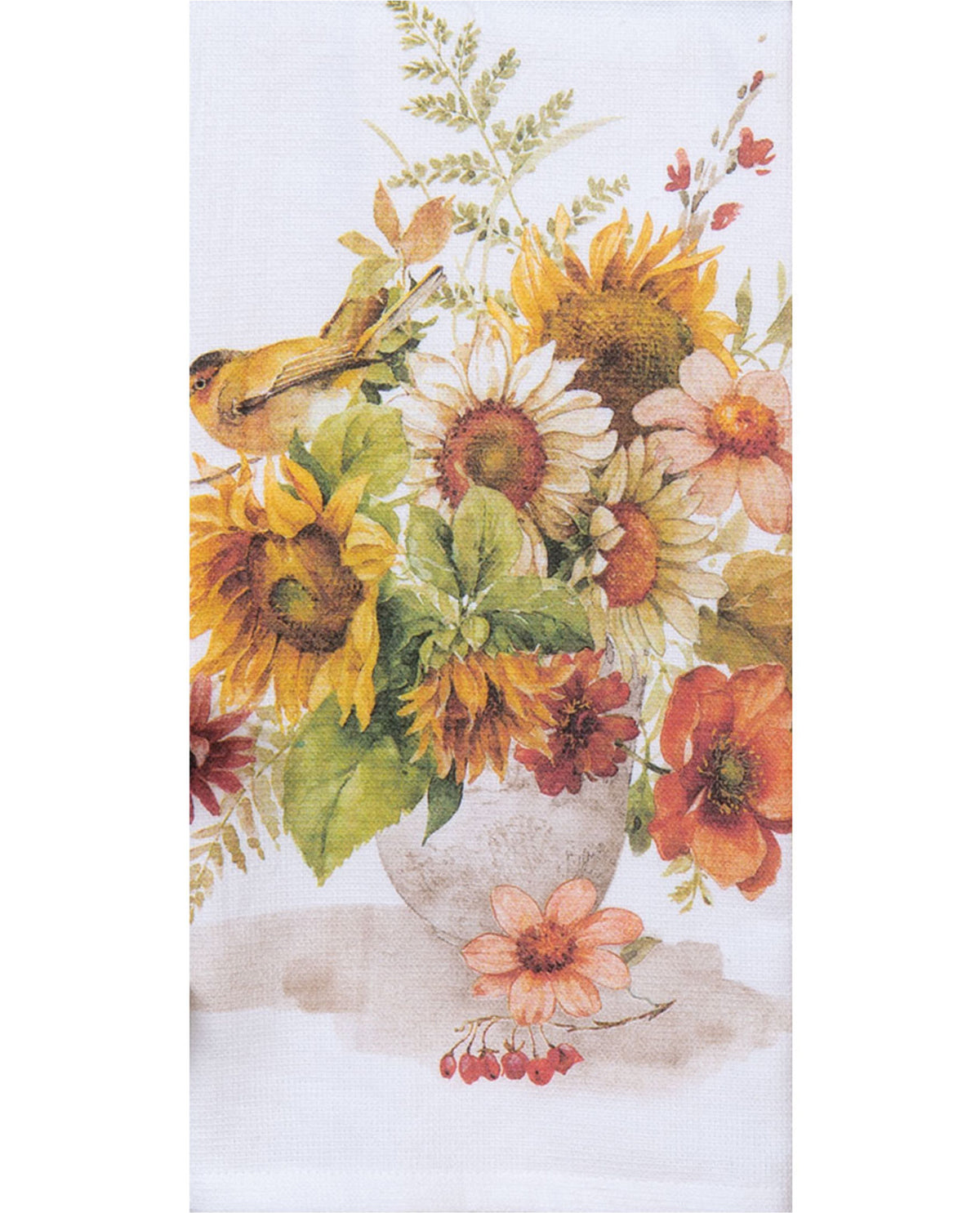 Sunflower Whispers Vase Floral Dual-Purpose Decorative Kitchen Towel