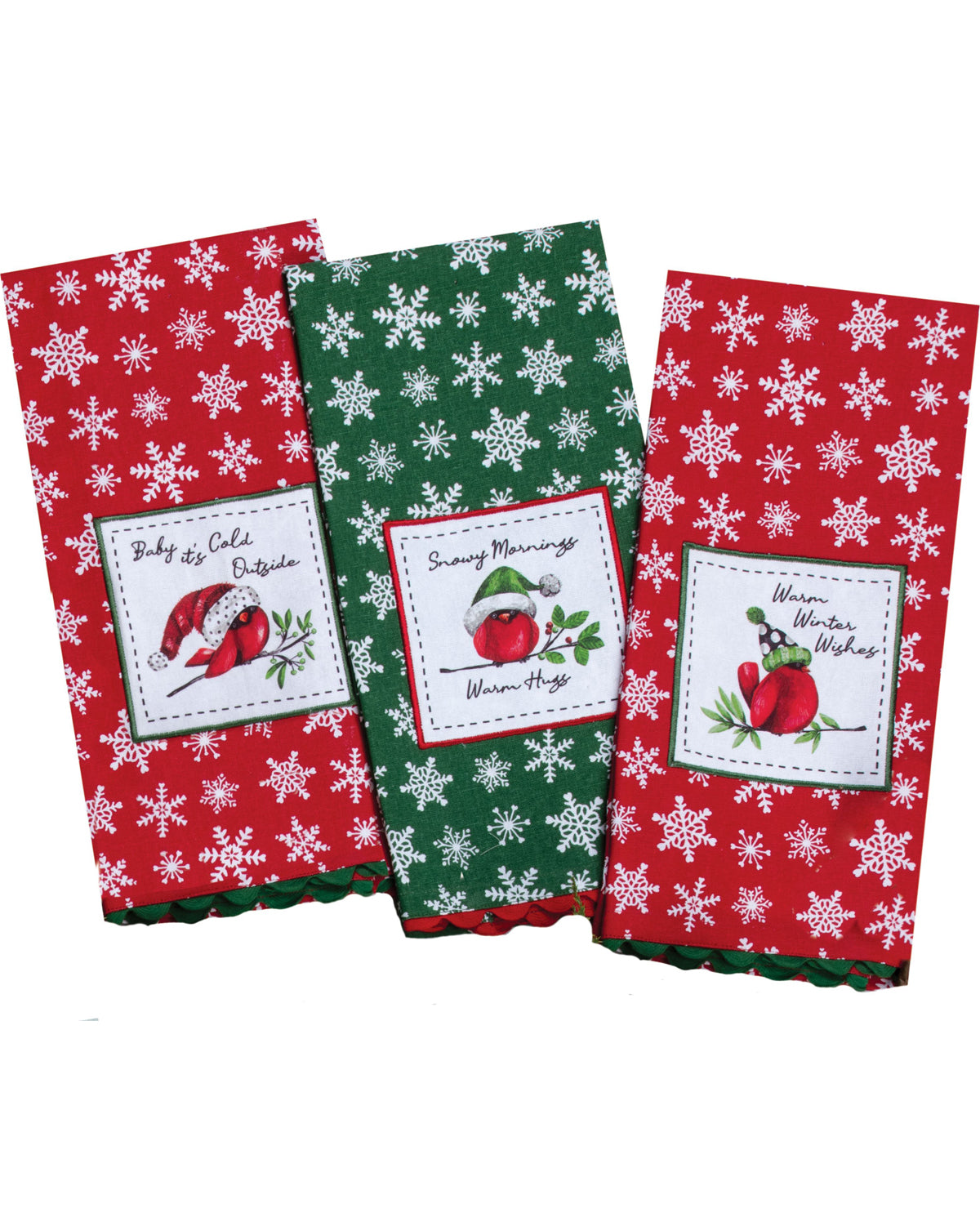 Playful Cardinals Assorted Decorative Holiday Kitchen Towel