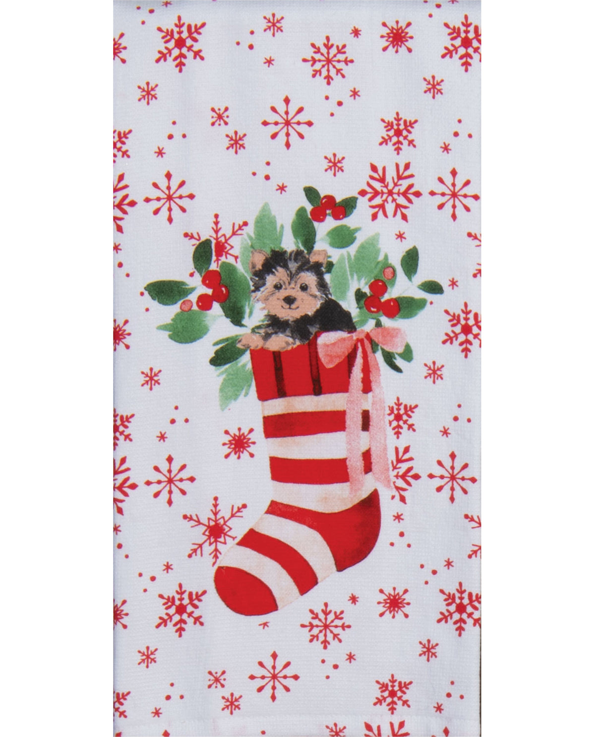 Santa Paws Stocking Puppy Dual-Purpose Decorative Kitchen Towel