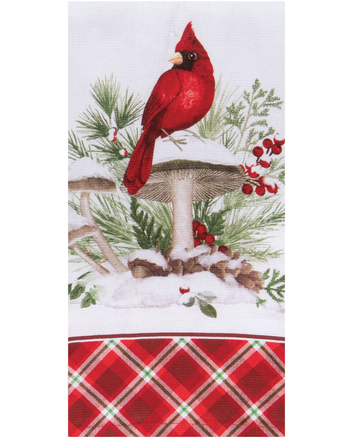 Snow Capped Winter Cardinal Dual-Purpose Decorative Kitchen Towel