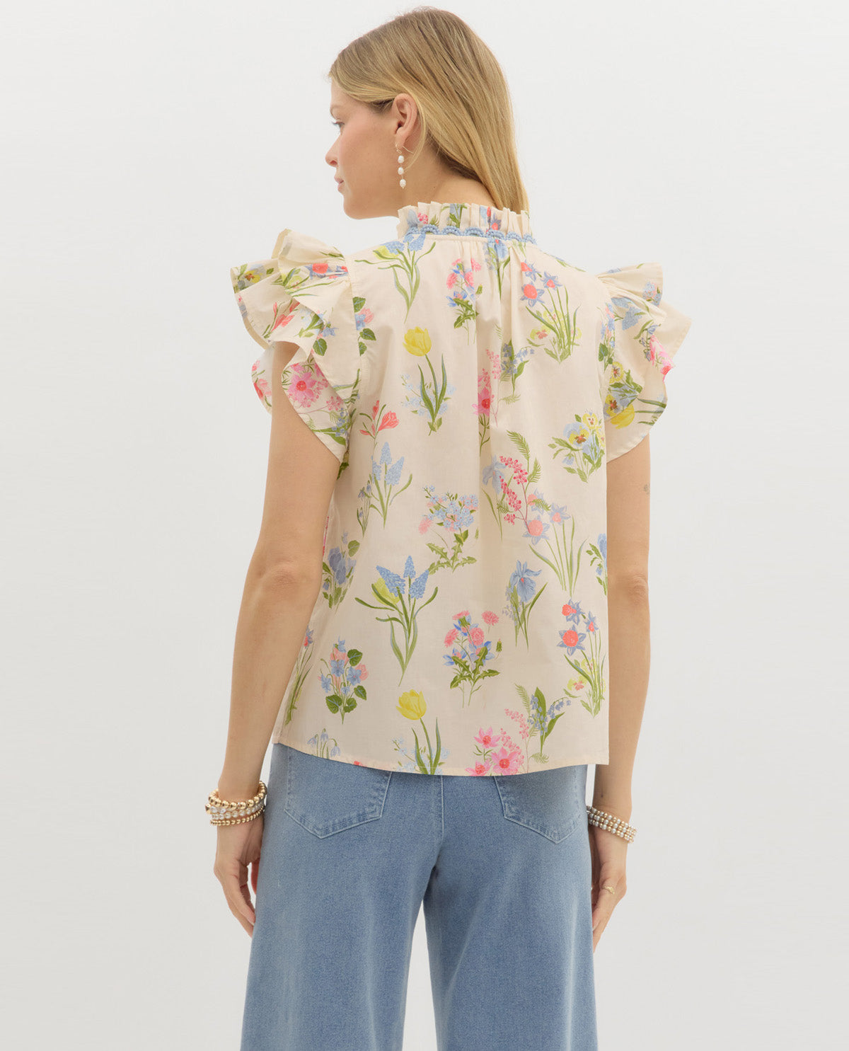 Entro Flutter Sleeve Print Top