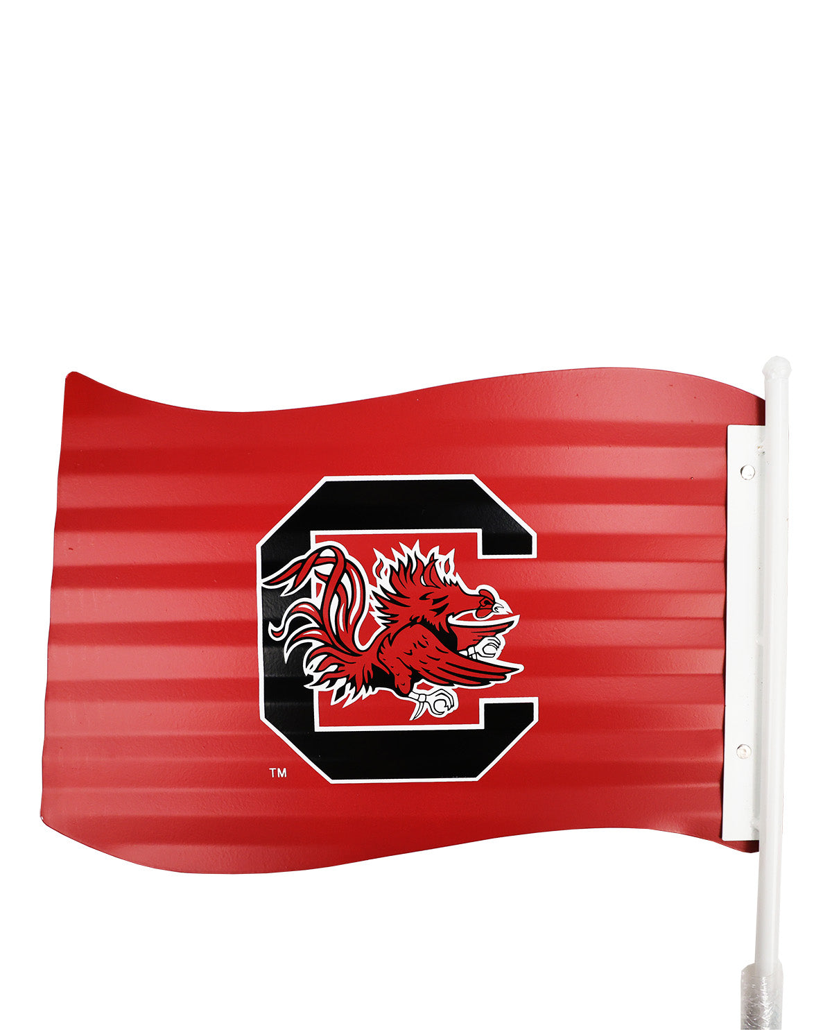 Red flag with a black 'C' and a red panther logo on a white background