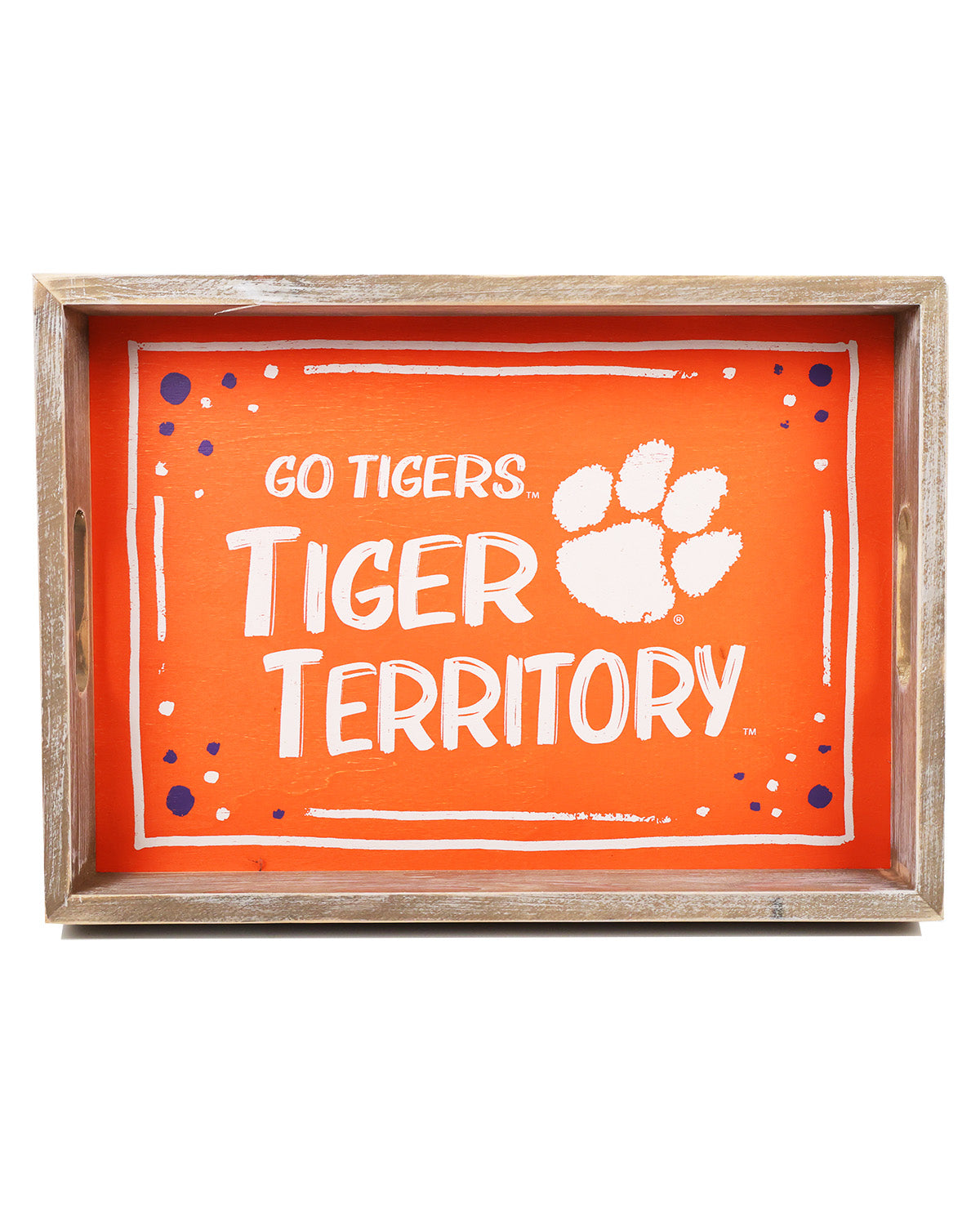 14x10 Clemson Wood Rectangle Tray