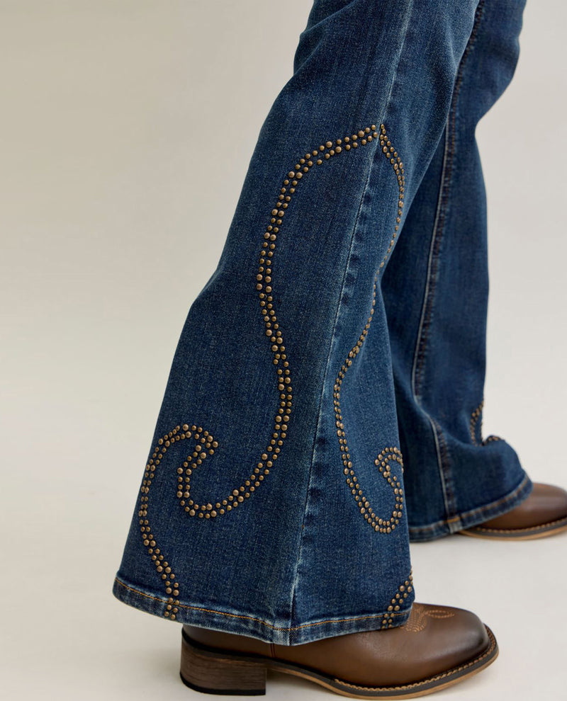 Judy Blue High Waisted Flare Western Jeans