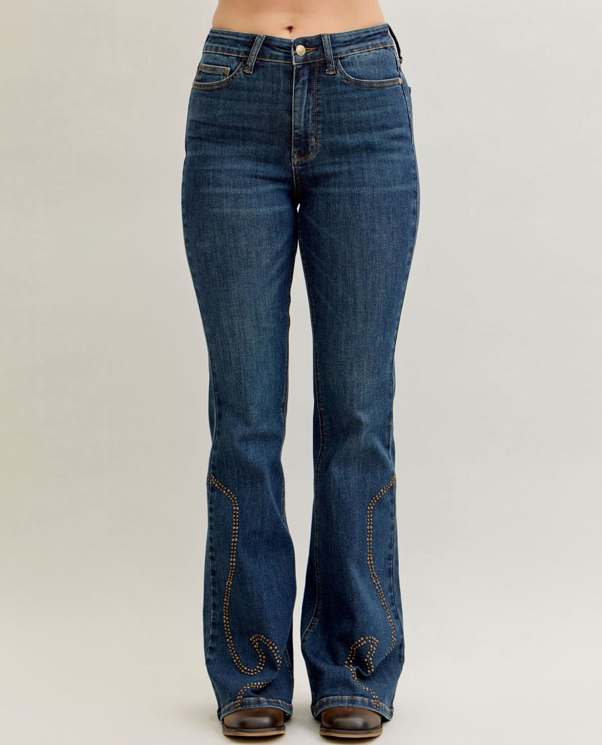 Judy Blue High Waisted Flare Western Jeans