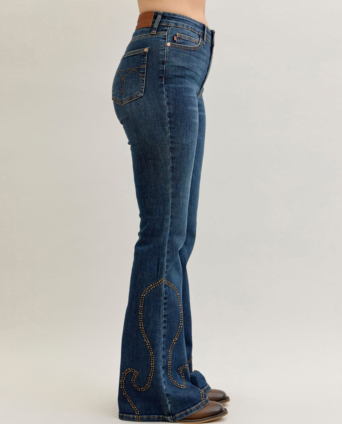 Judy Blue High Waisted Flare Western Jeans