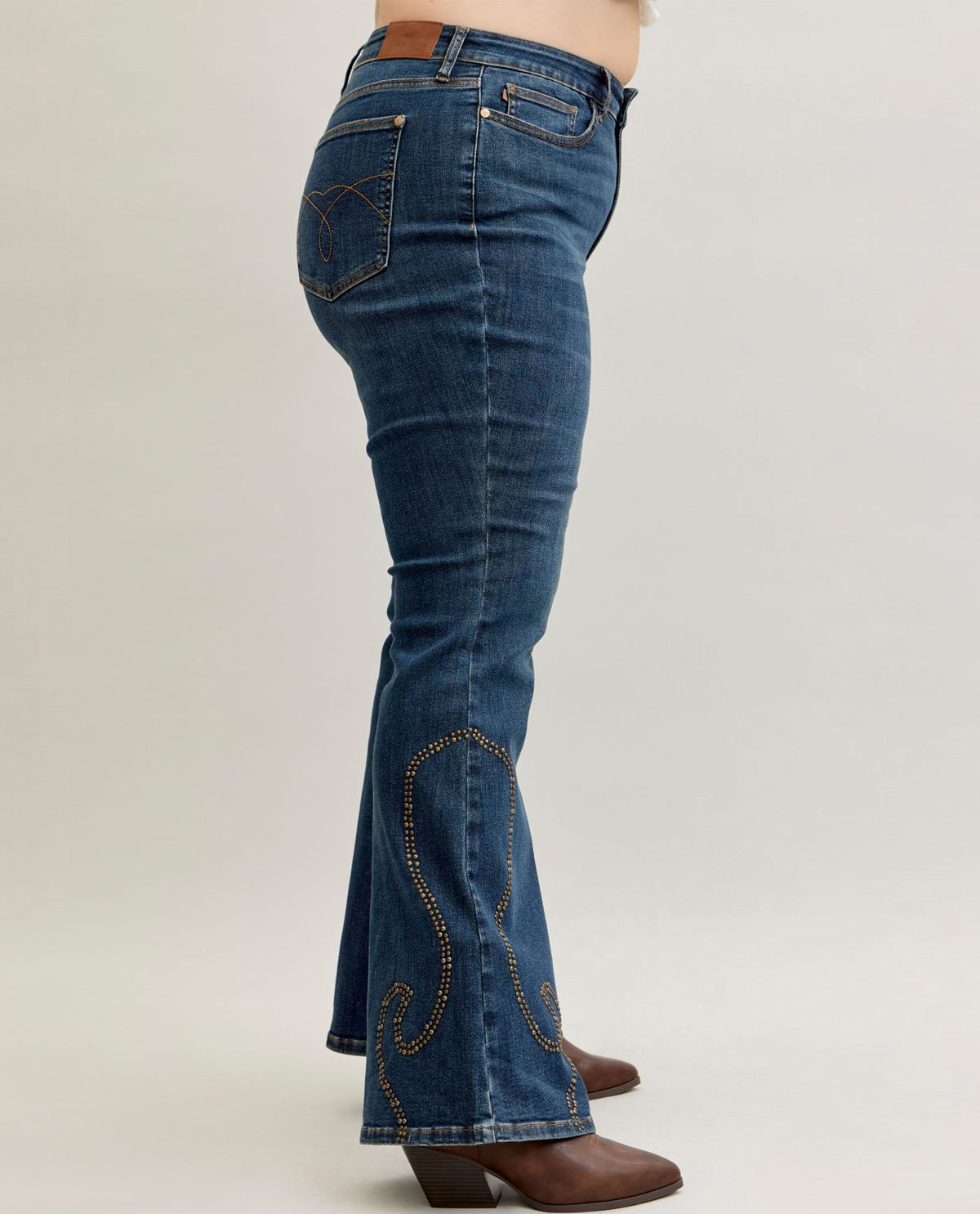 Judy Blue Plus High Waisted Flare Western Jeans