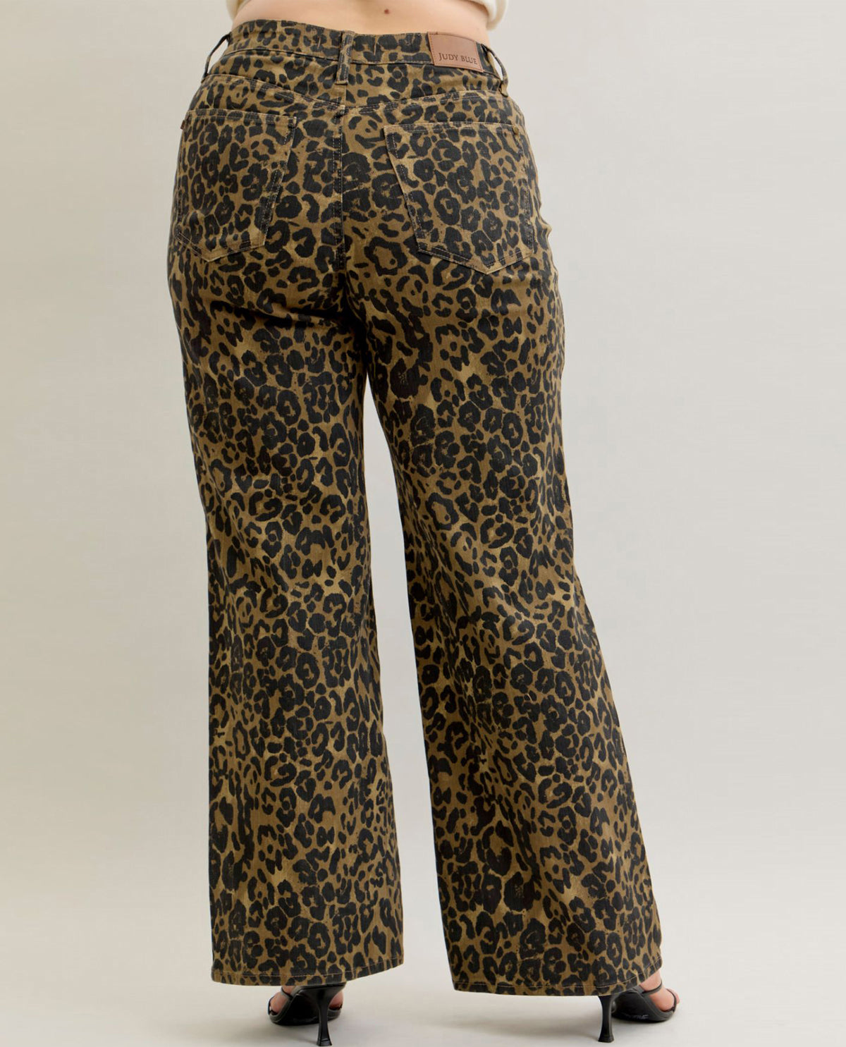 Plus High Waist Retro Animal Print Pants