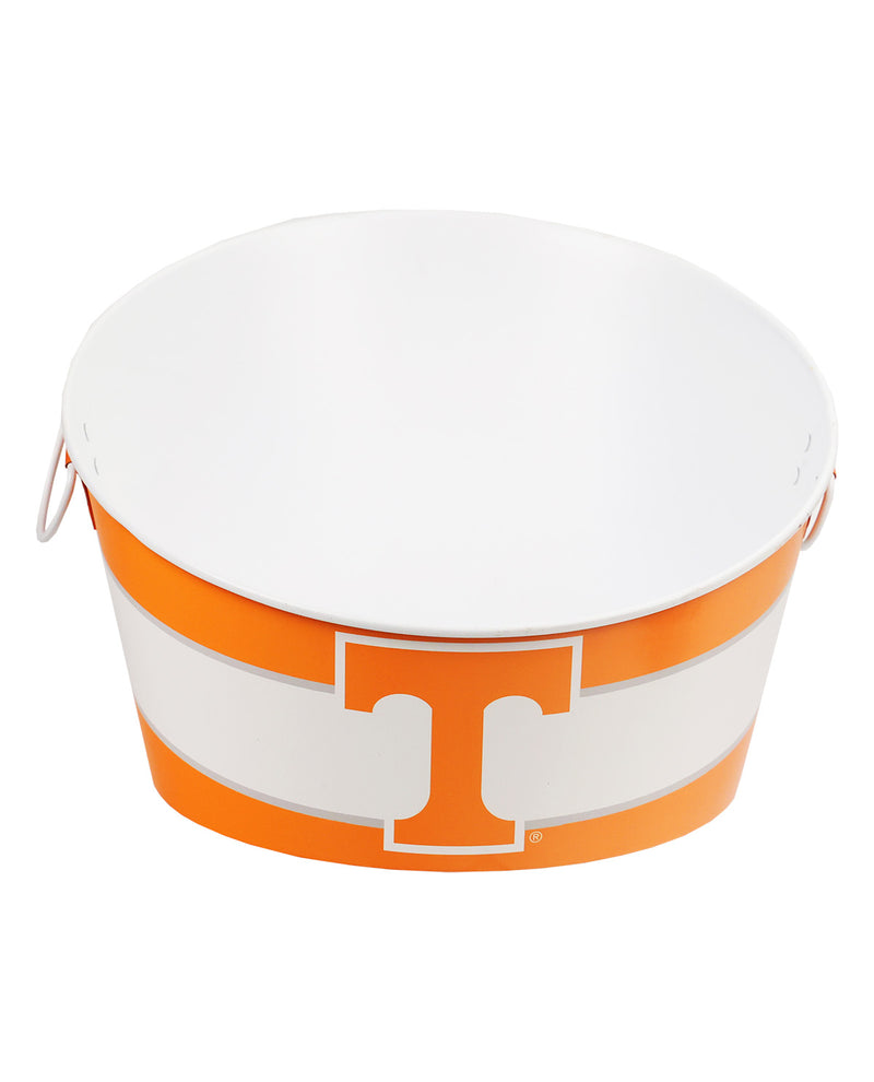 White cooler with orange band and 'T' logo on a white background