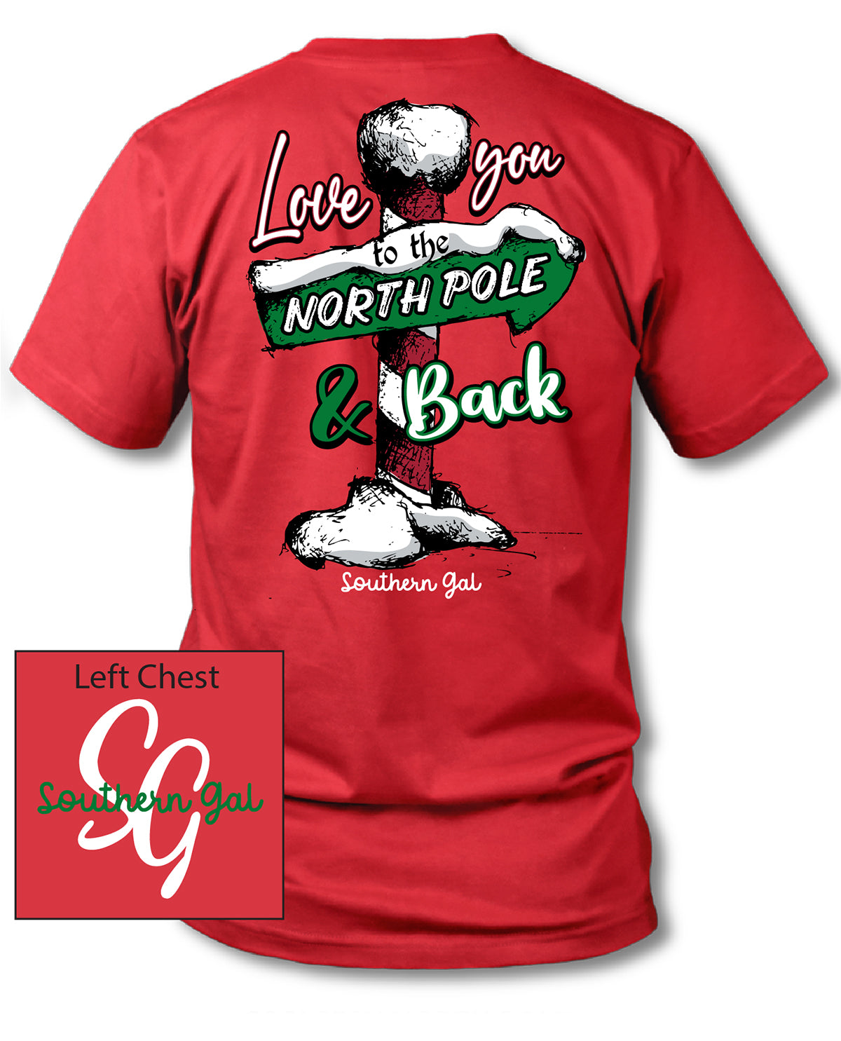 Southern Gal Missy North Pole Short Sleeve Graphic T-Shirt