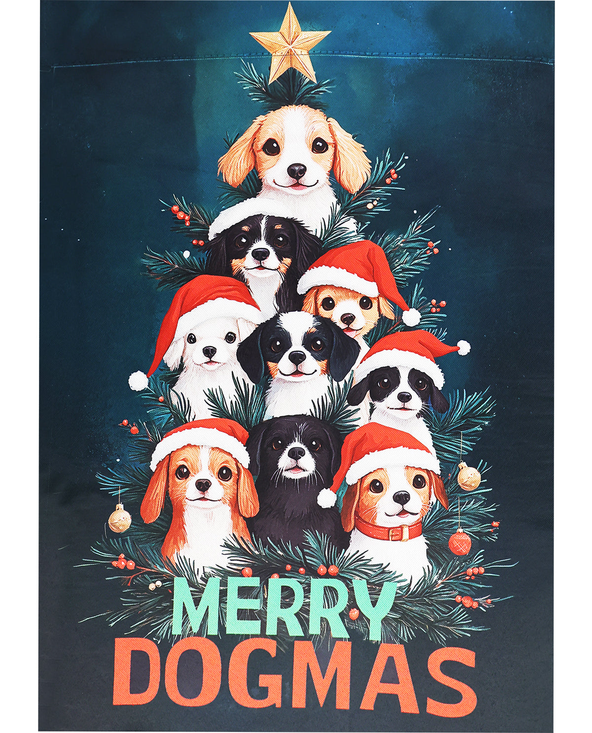 Merry Dogmas Suede Garden Flag