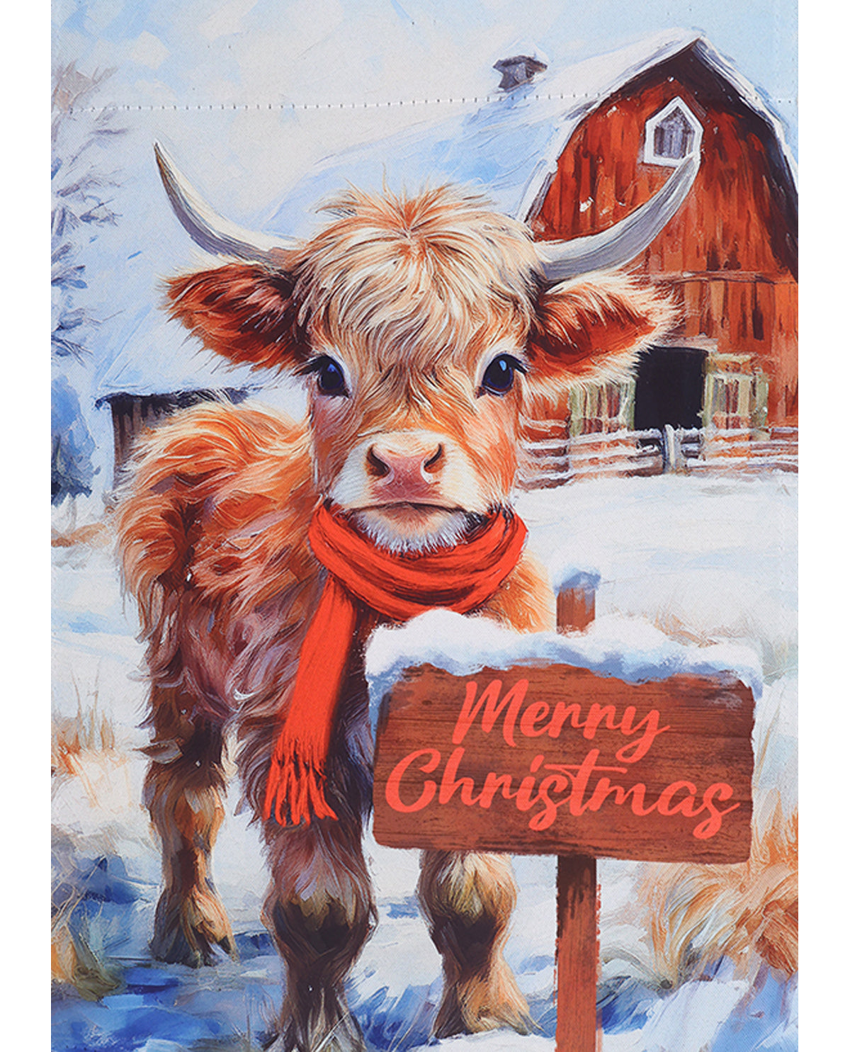 Highland Cow Suede Garden Flag