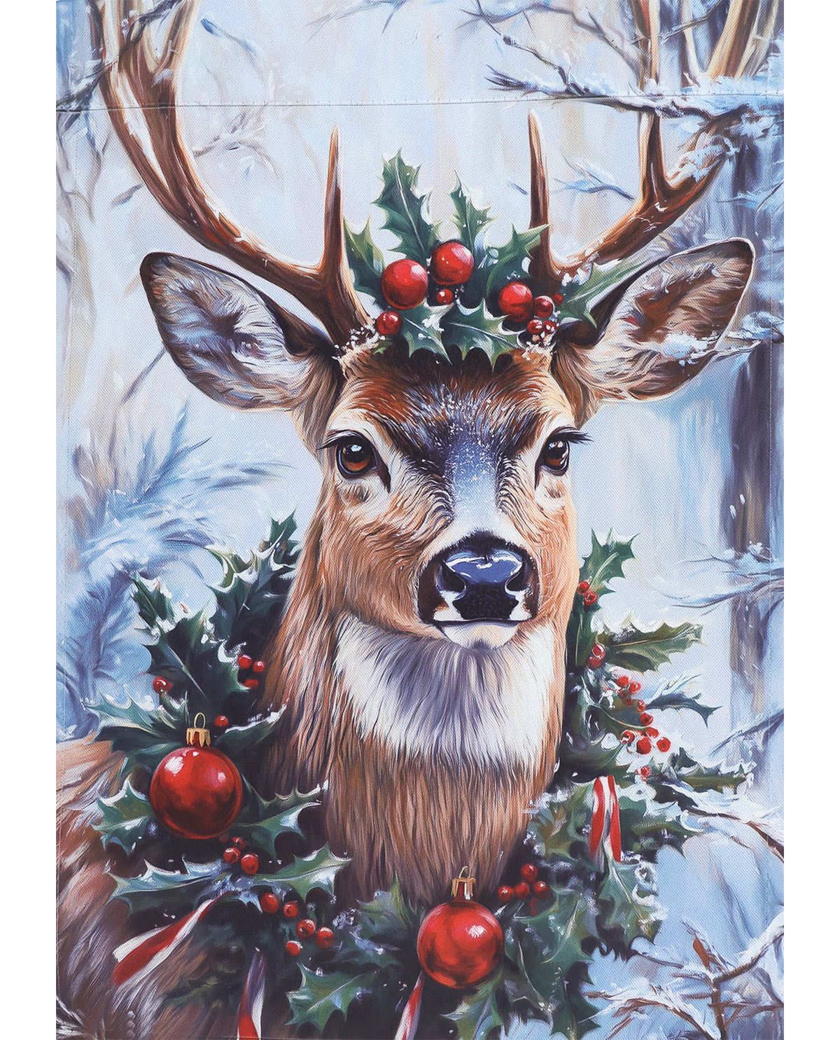 Deer With Gifts Suede Garden Flag