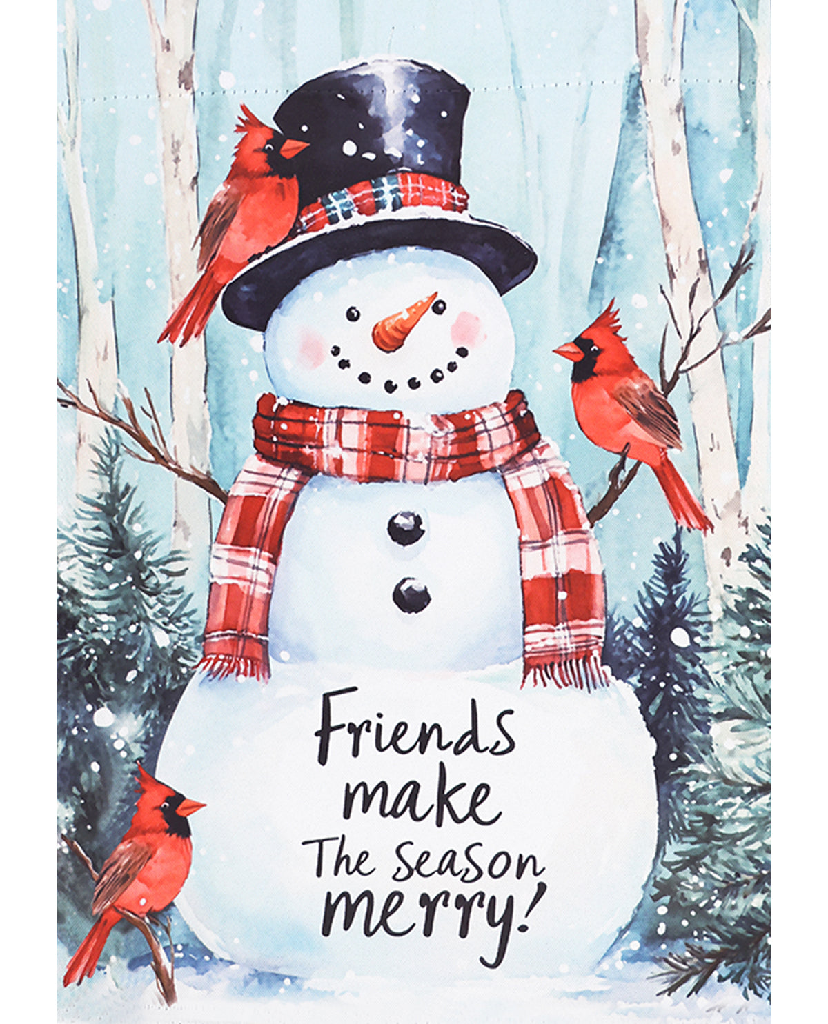 Snowman with Trees Tree Garden Flag