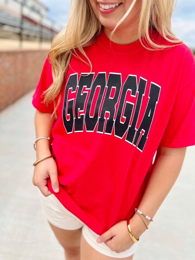 Georgia Block Letter Short Sleeve T Shirt
