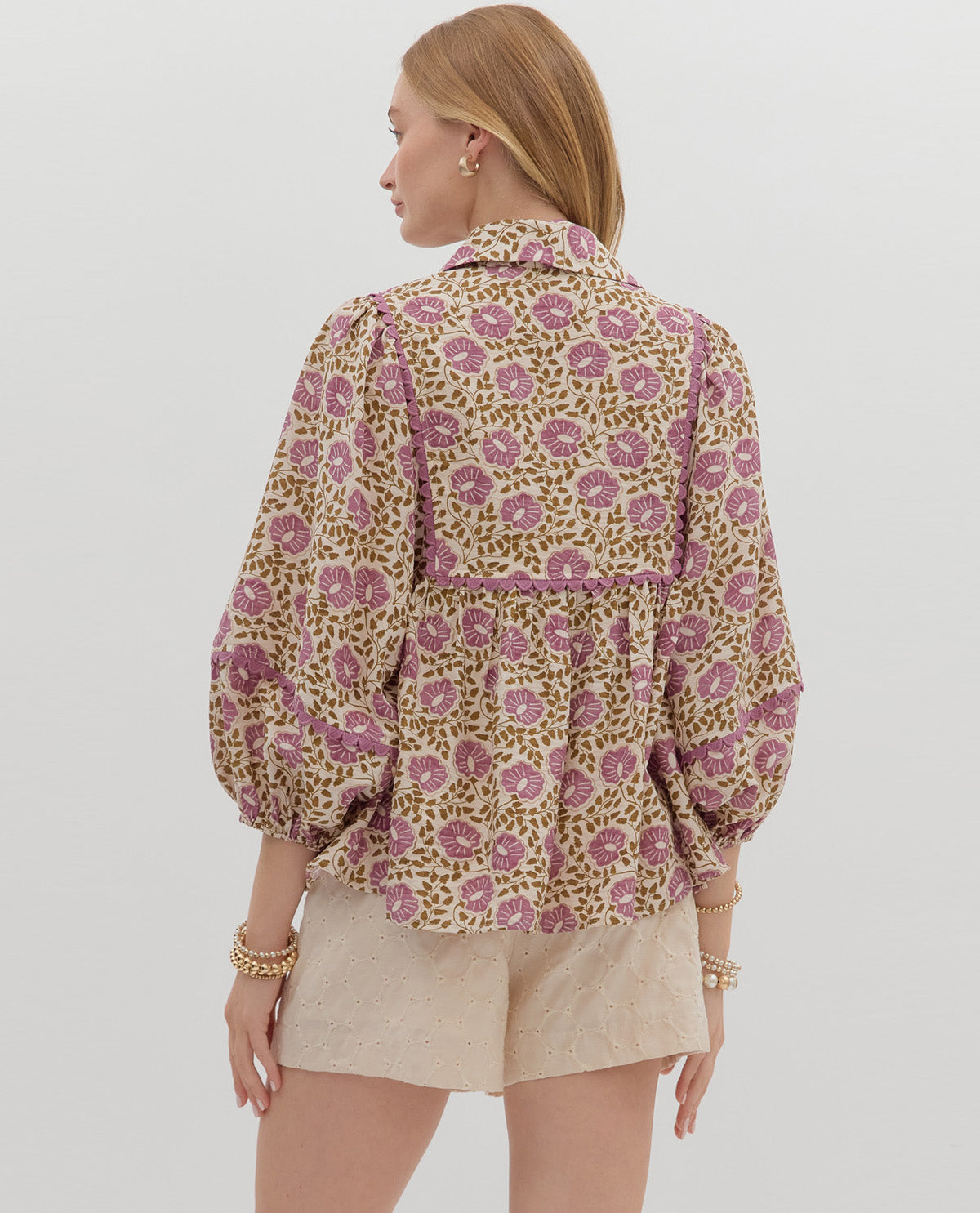Entro Print Babydoll Top