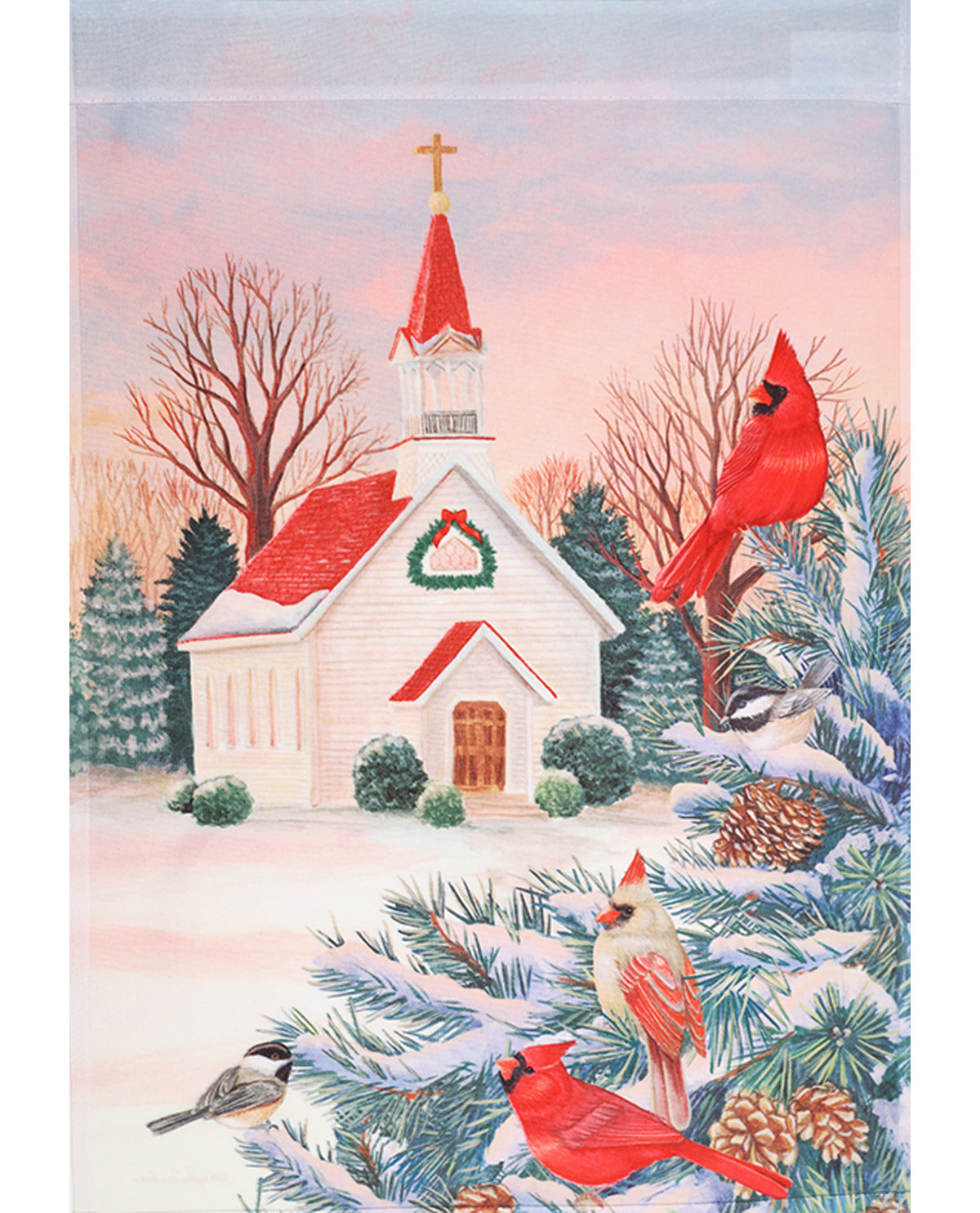 Winter Church Garden Flag