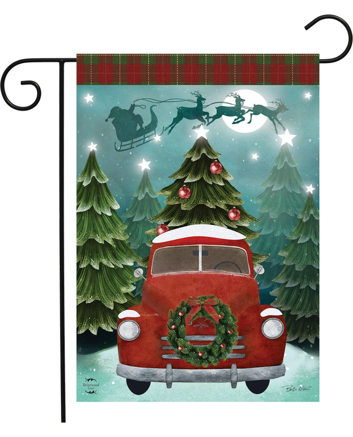 Christmas Eve Vintage Truck Garden Flag