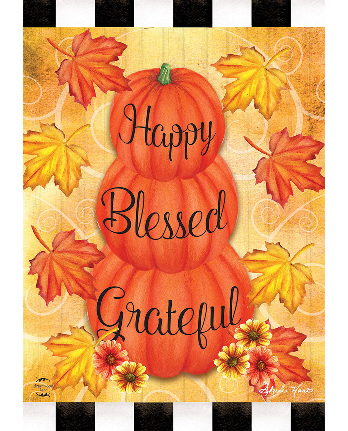 Happy Blessed Grateful Garden Flag
