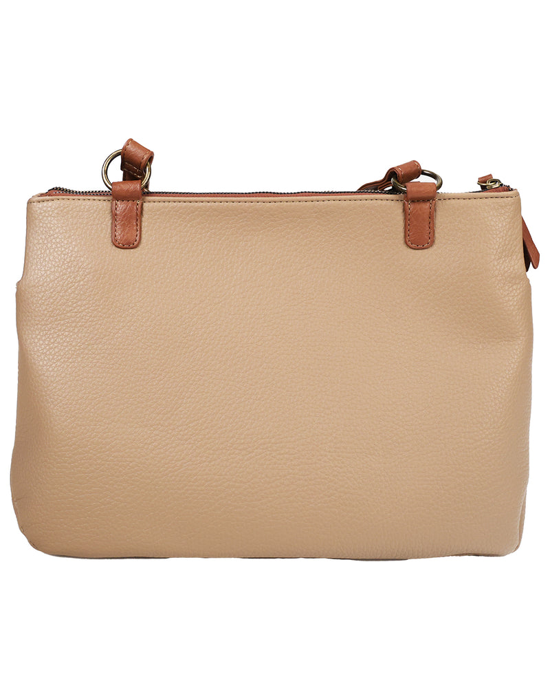 White Mountain Newton Buckle Tote Taupe