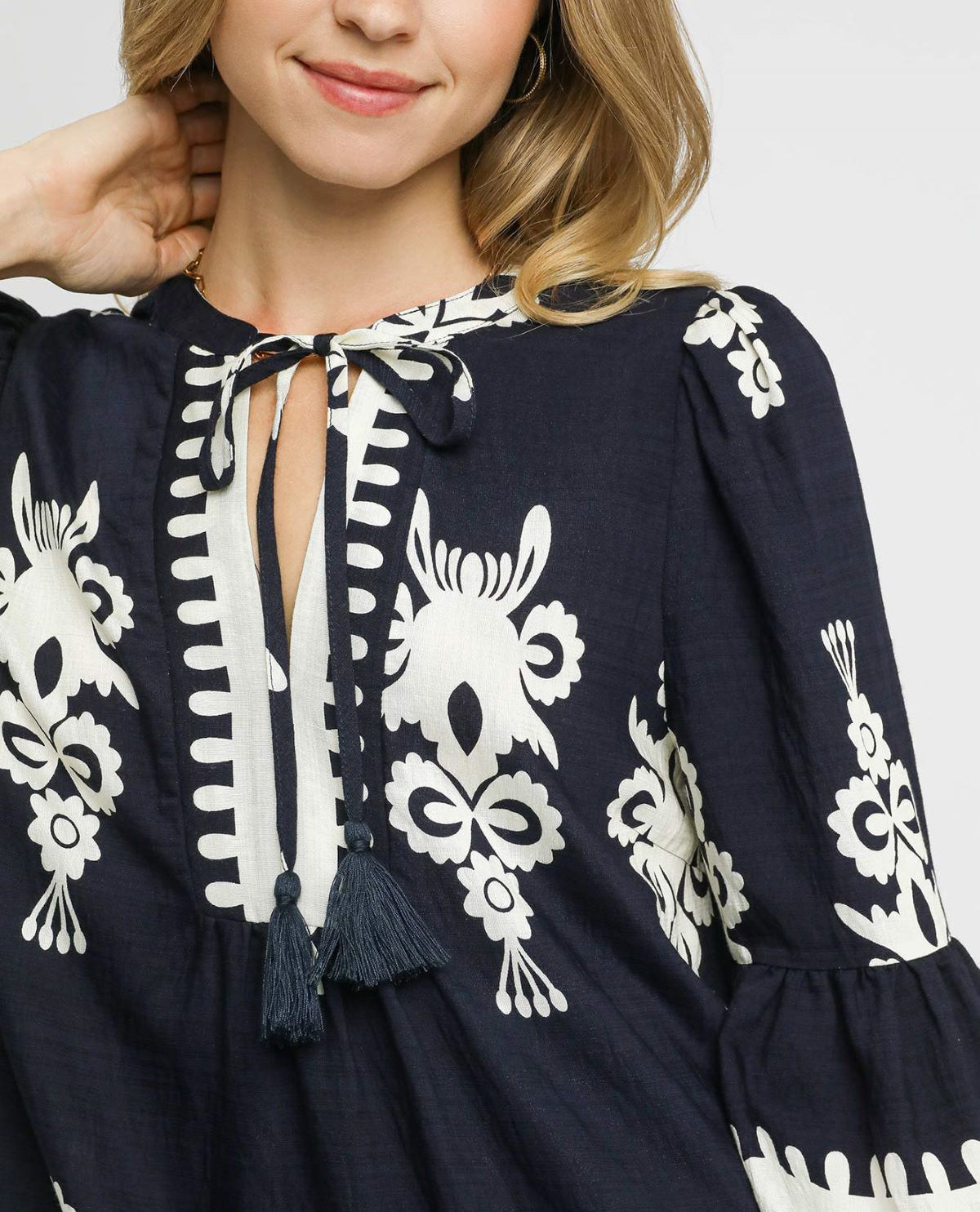Umgee 2tone Border Print Dress