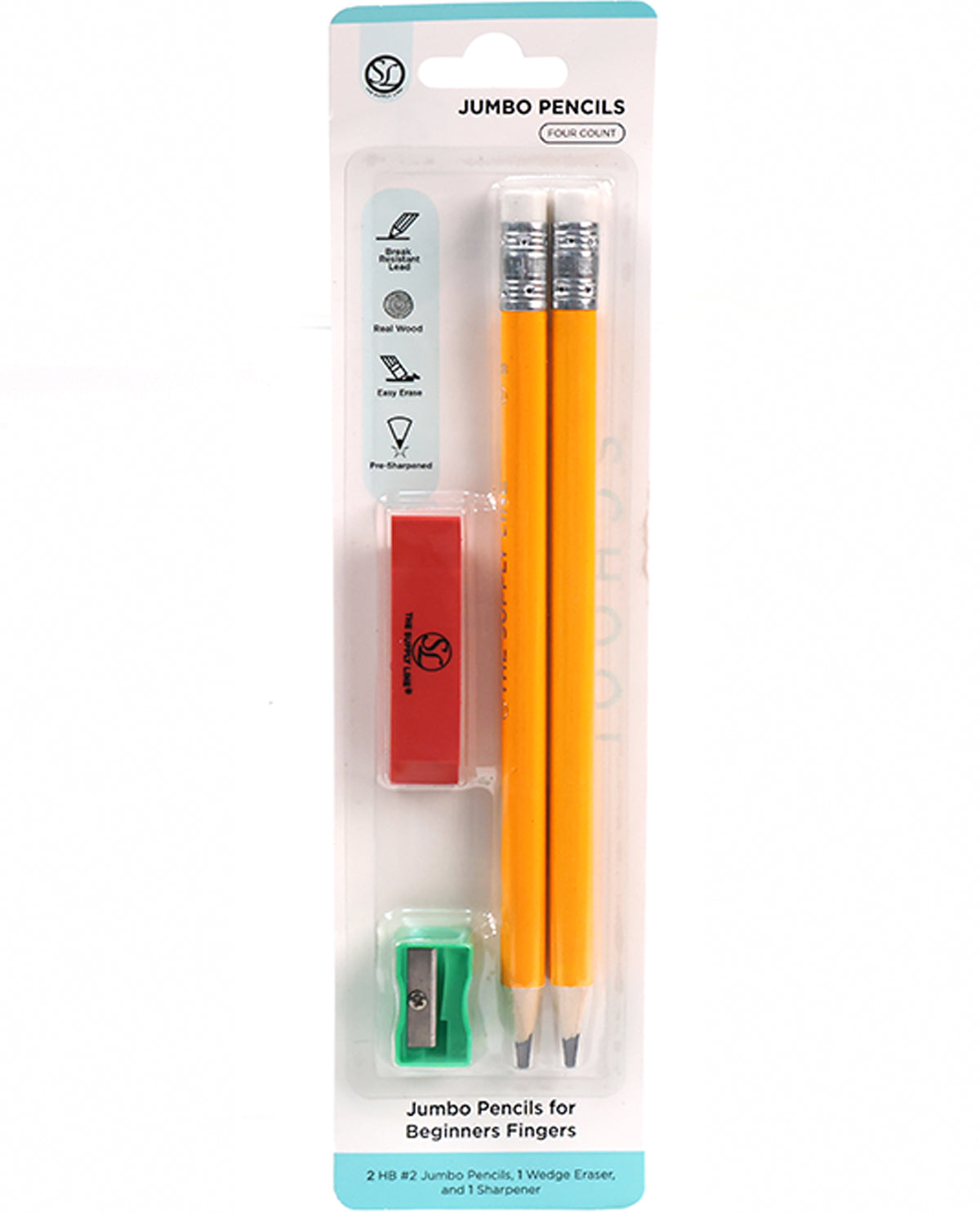 Supplyline Pre-Sharpened Jumbo Pencil Set for Beginners