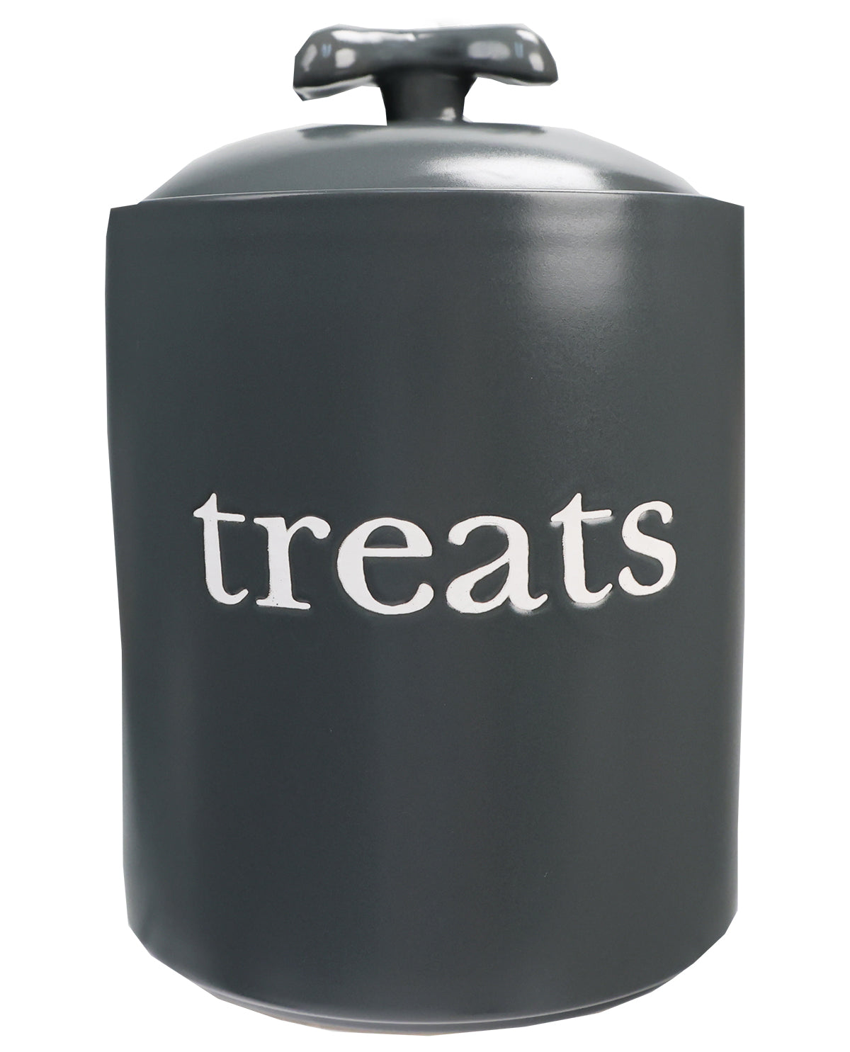 Charcoal Ceramic Pet Treat Jar
