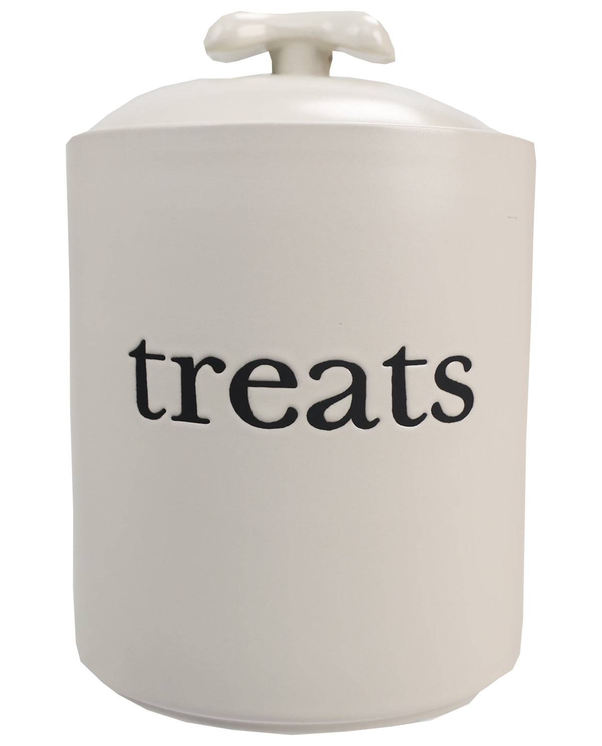 White Ceramic Pet Treat Jar