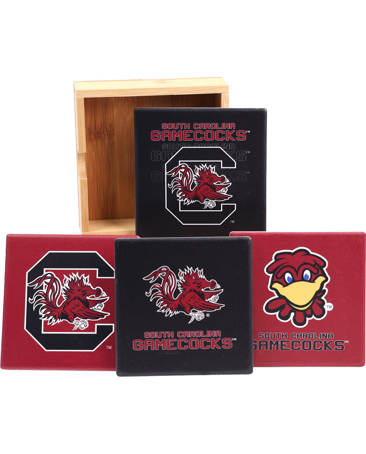 USC Gamecocks Ceramic Coaster & Caddy Set
