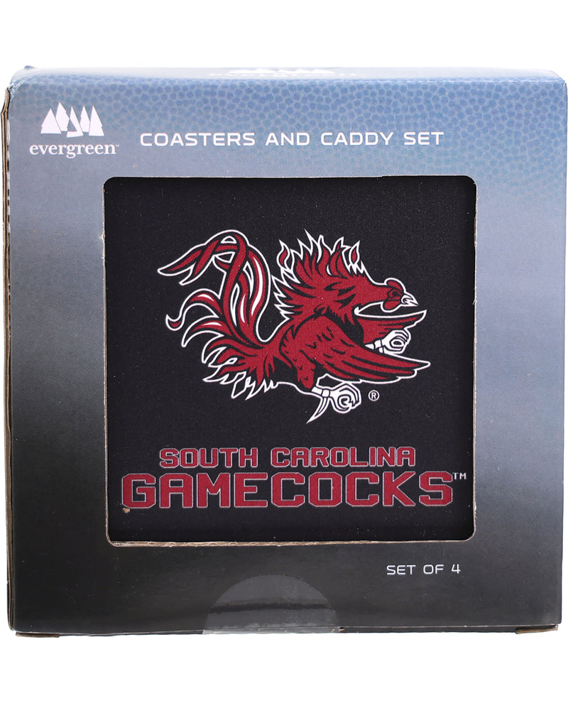 USC Gamecocks Ceramic Coaster & Caddy Set