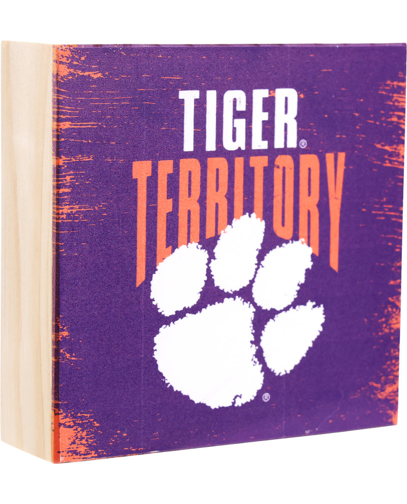 Clemson University Tigers Wooden Block