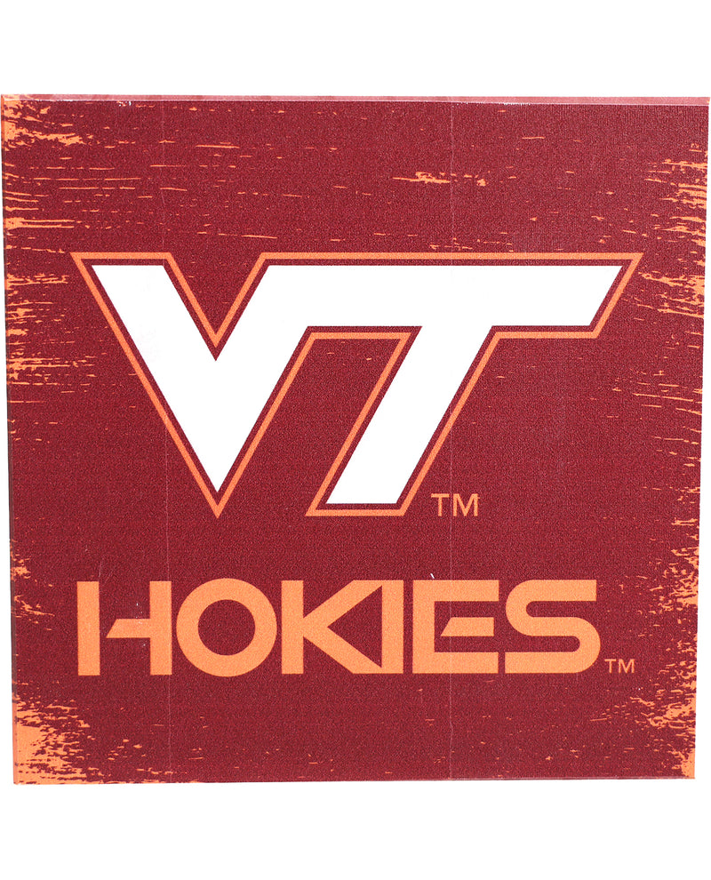 Virginia Tech Hokies Down Home Fans Wooden Block