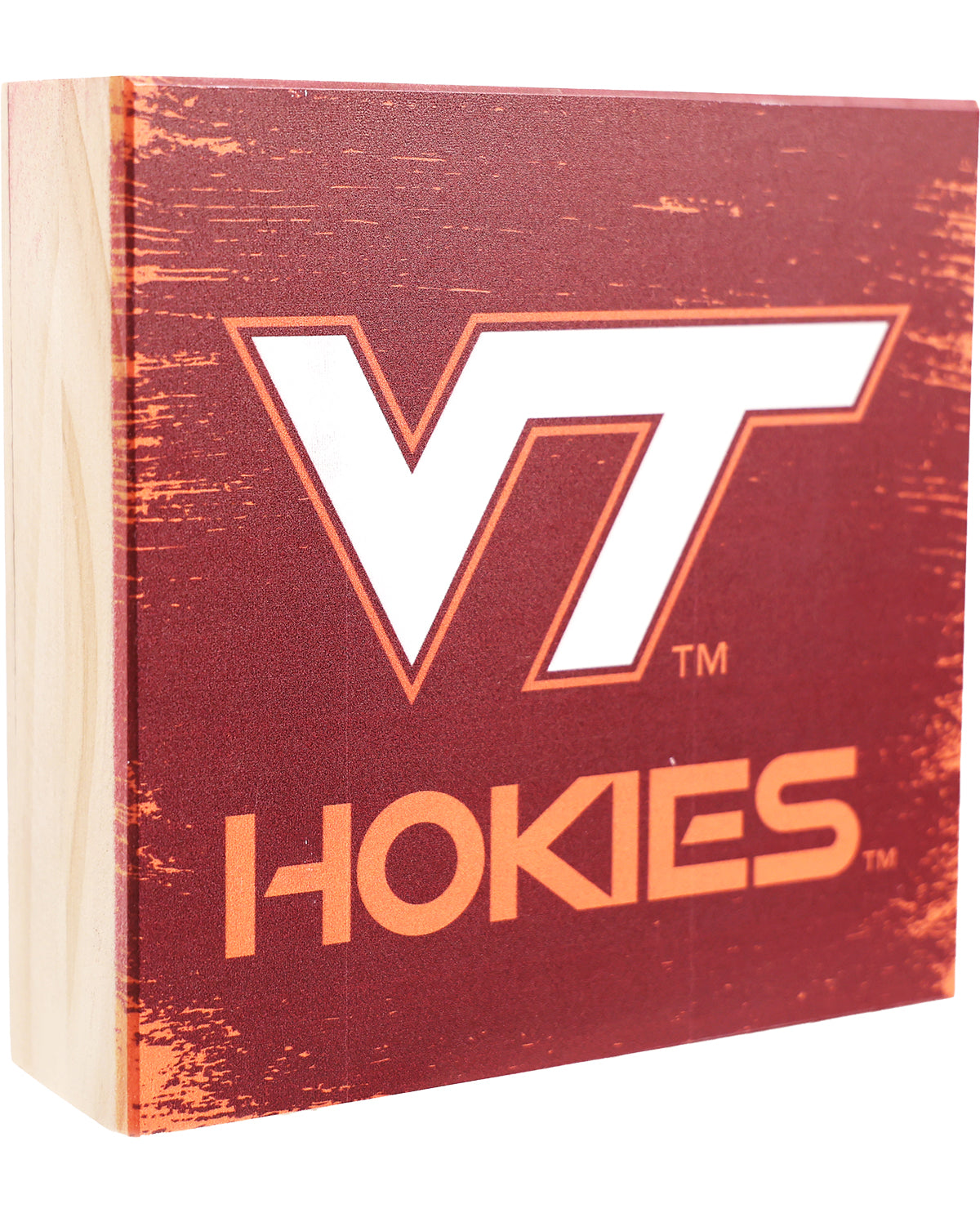 Virginia Tech Hokies Down Home Fans Wooden Block