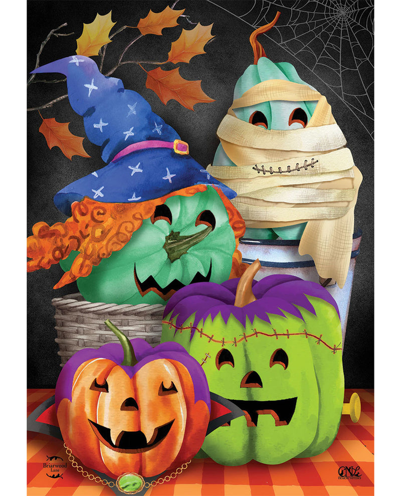 Costumed Pumpkins House Flag