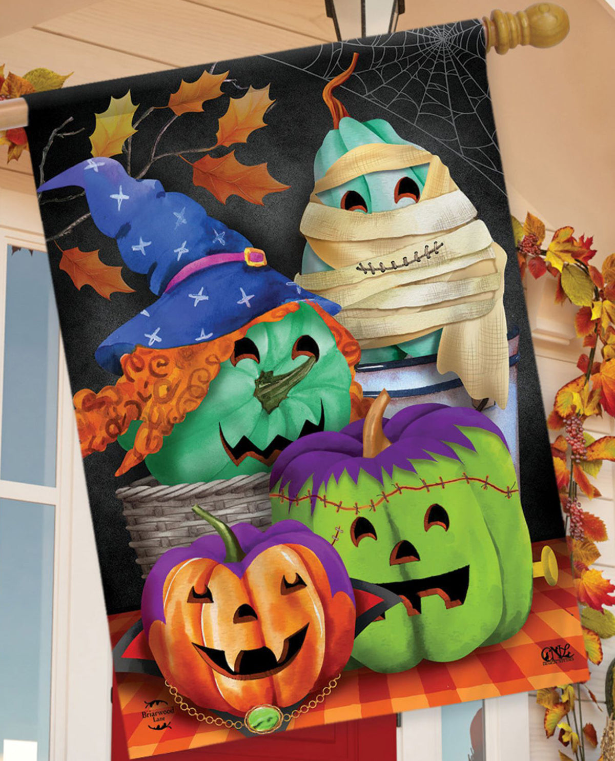 Costumed Pumpkins House Flag