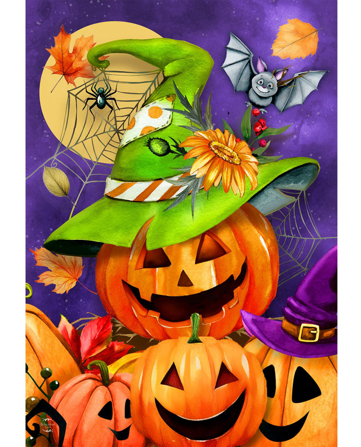 Happy Jack-o-Lanterns House Flag