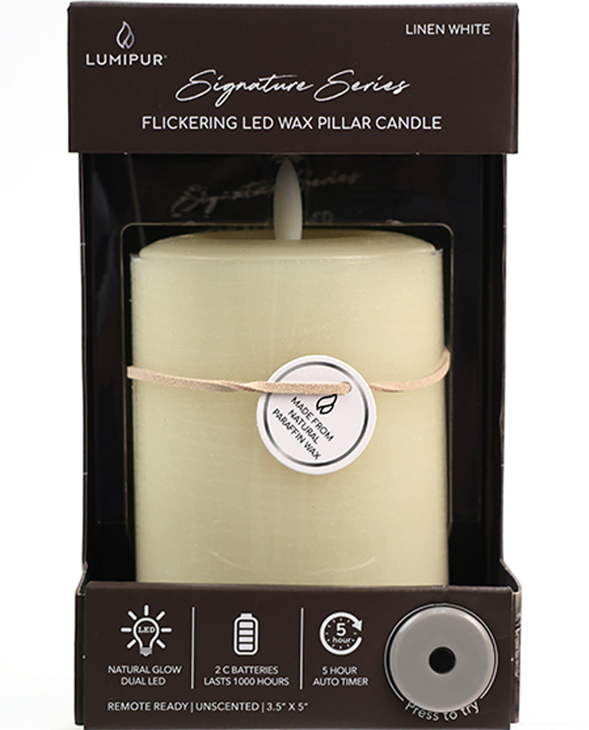 Flickering LED Wax Pillar Candle