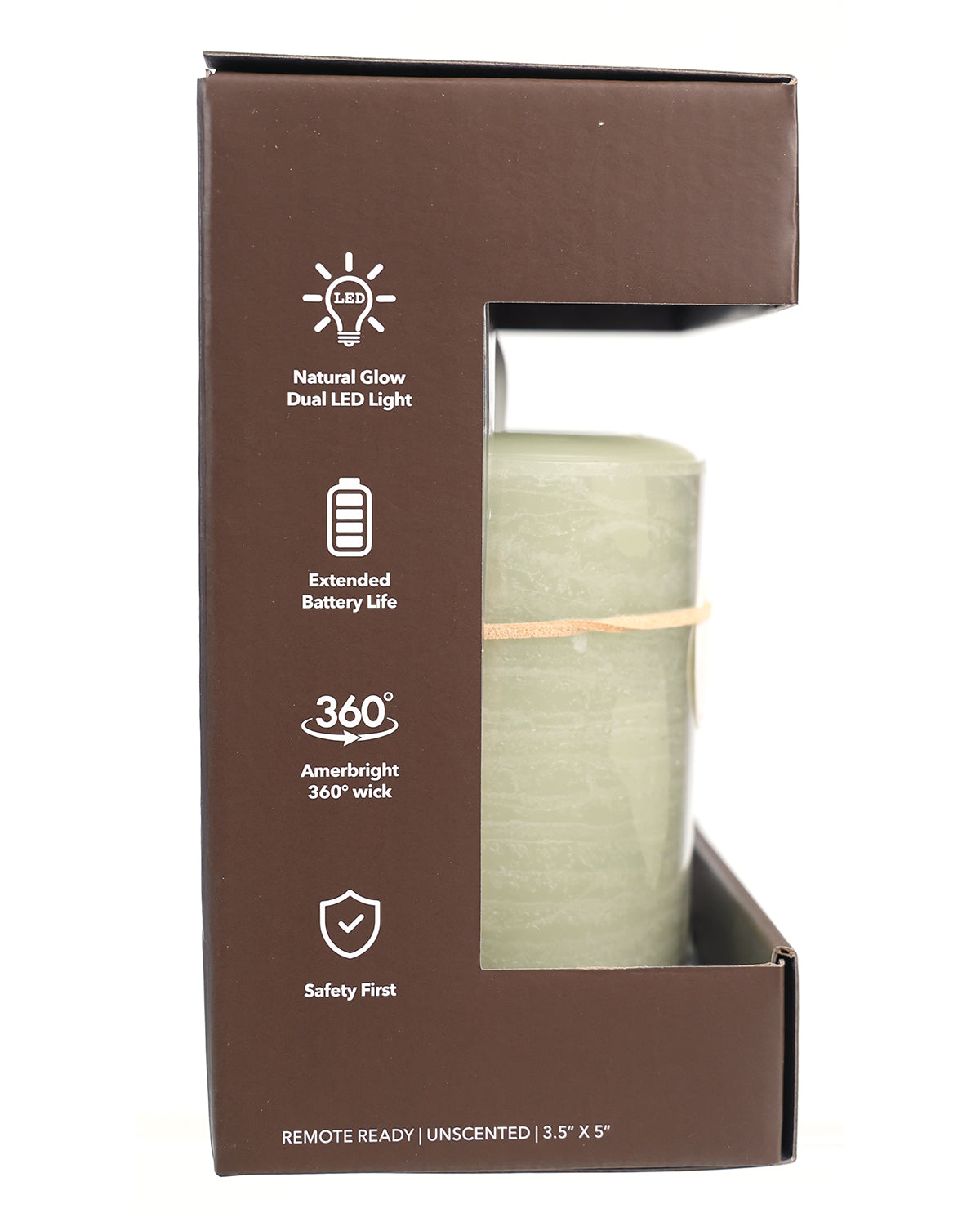 Flameless Sage Green LED Wax Pillar Candle