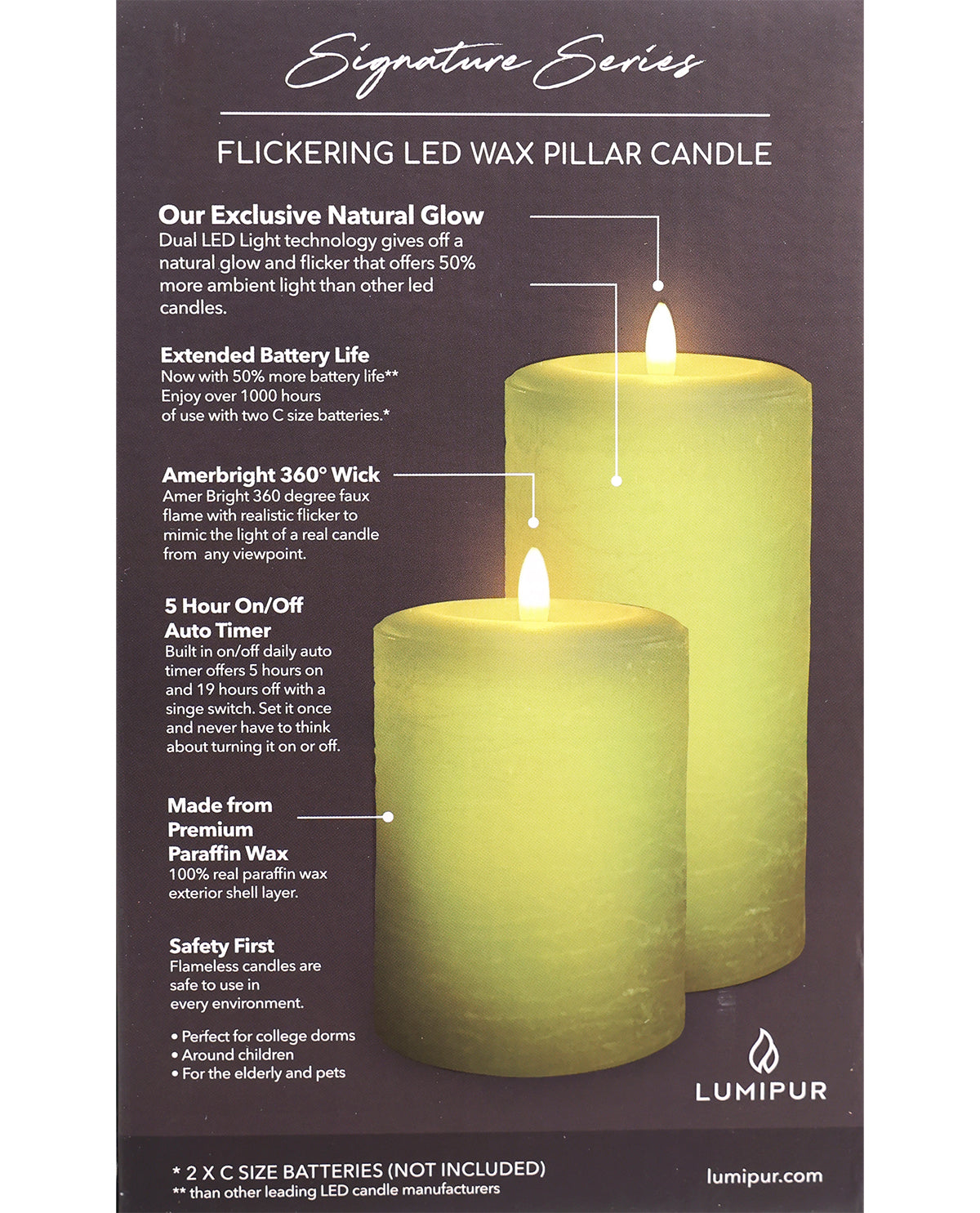 Flameless Sage Green LED Wax Pillar Candle
