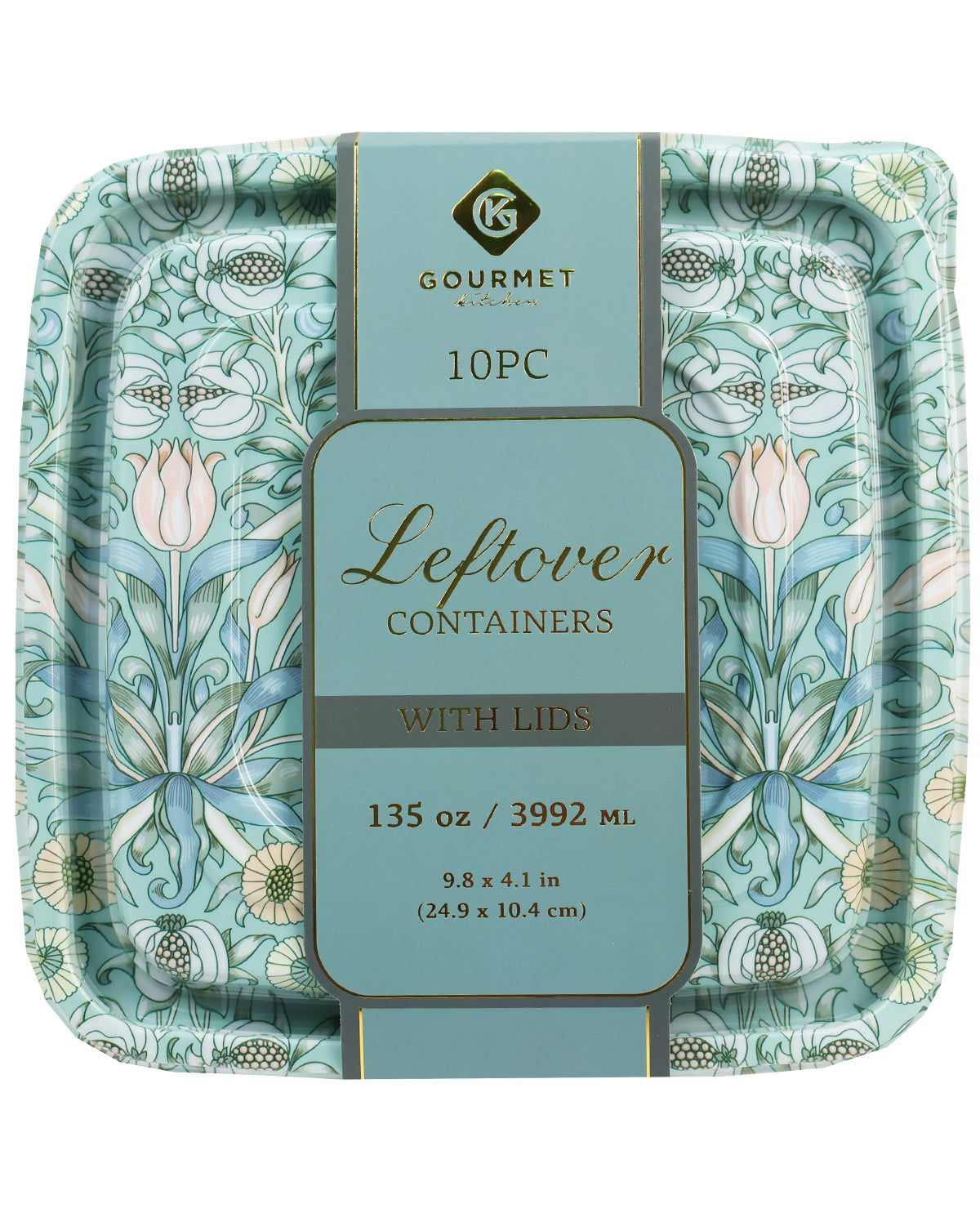 Oil Mint Green Floral 135oz. Food Container Set