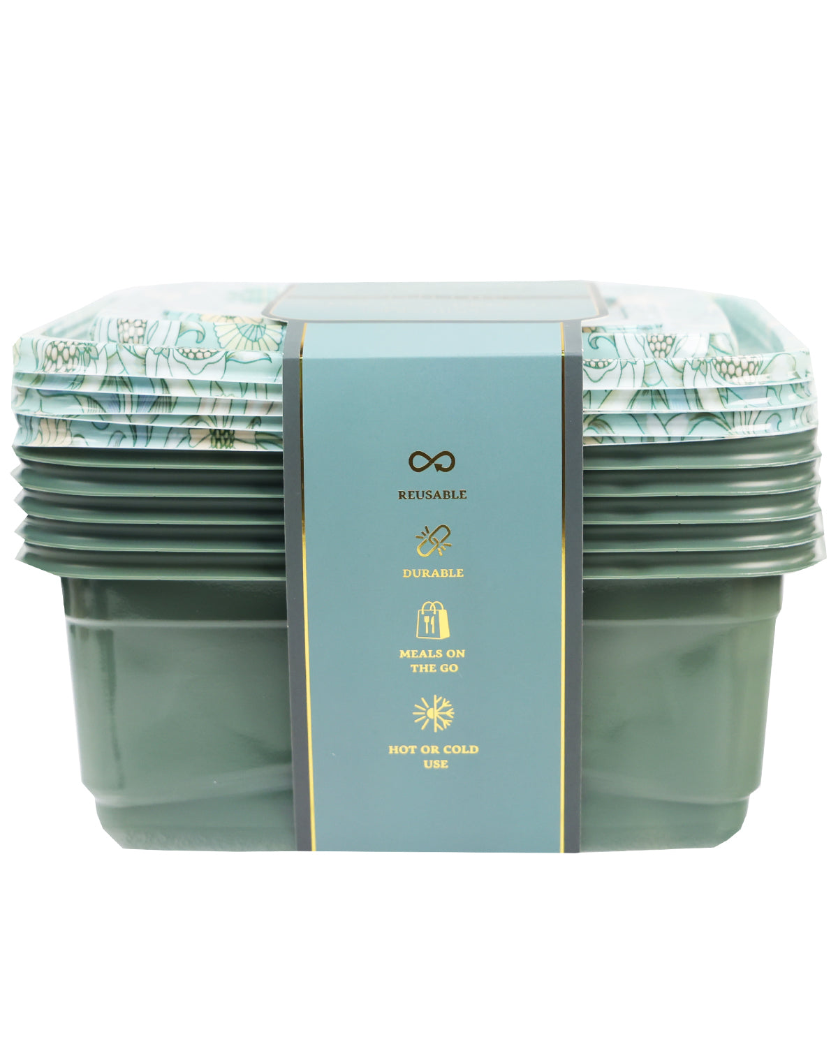Oil Mint Green Floral 135oz. Food Container Set