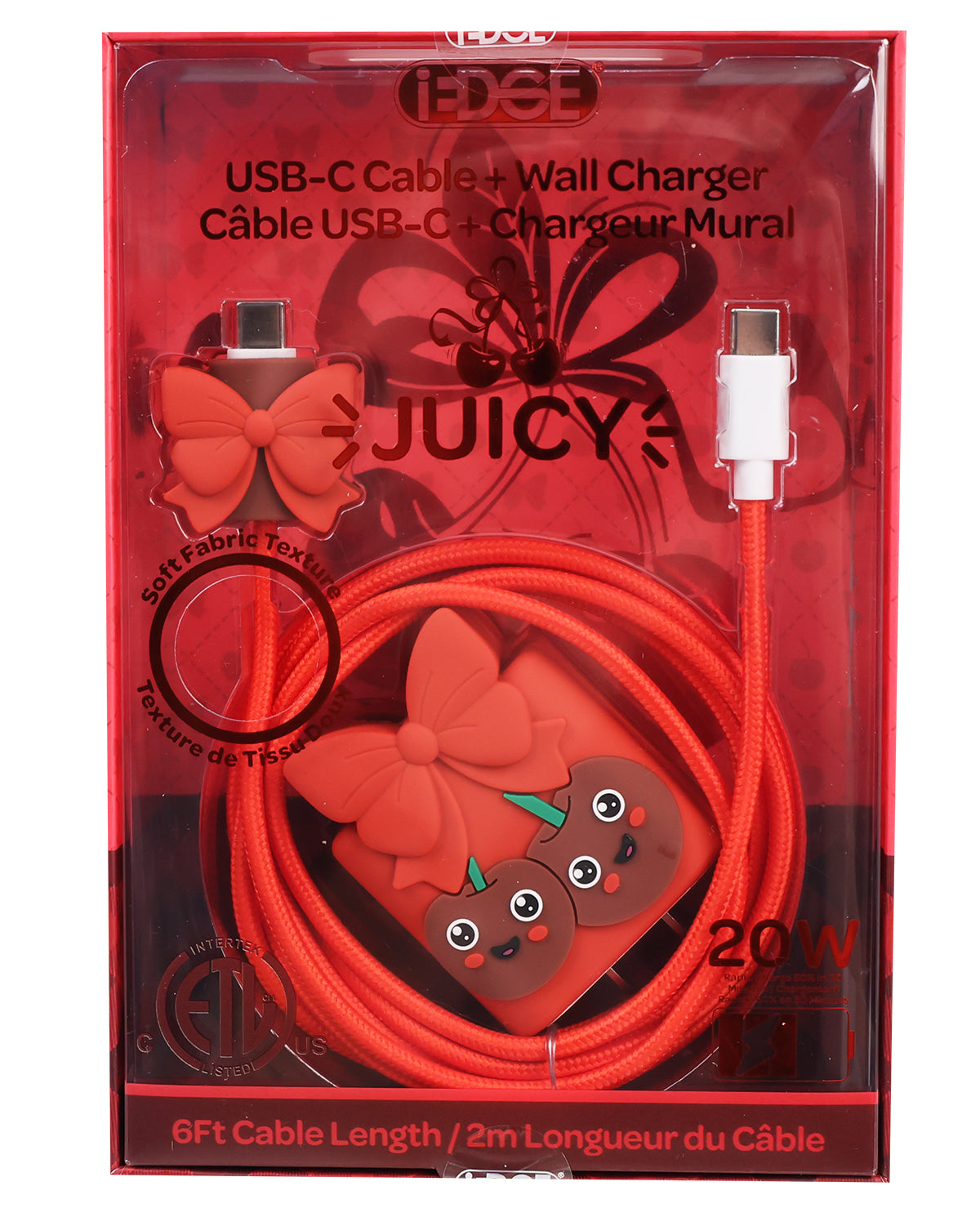 6ft Cherry Bow Charging USB-C