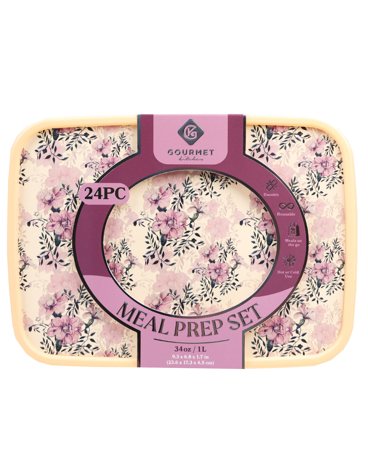 24pc. Dusty Orchid Rectangular Food Storage Container Set