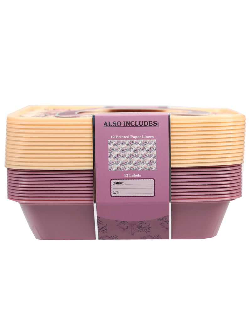 24pc. Dusty Orchid Rectangular Food Storage Container Set