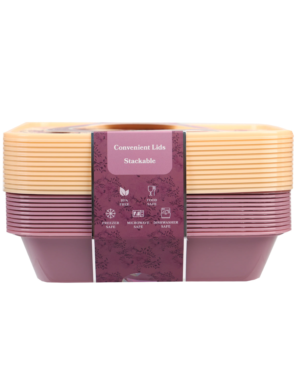 24pc. Dusty Orchid Rectangular Food Storage Container Set