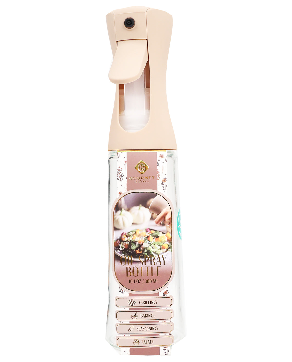 Warm Taupe 10.14oz Glass Oil Spray Bottle