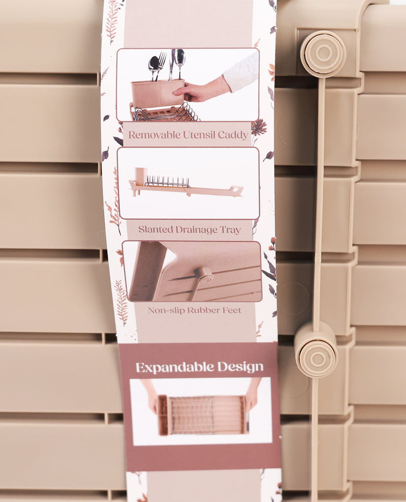 Warm Taupe-mini Ss/pp Expandable Dish Rack